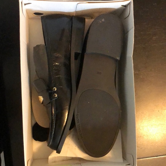 Michael Kors Black Leather Loafers with Metallic Embellishment - Picture 3 of 3